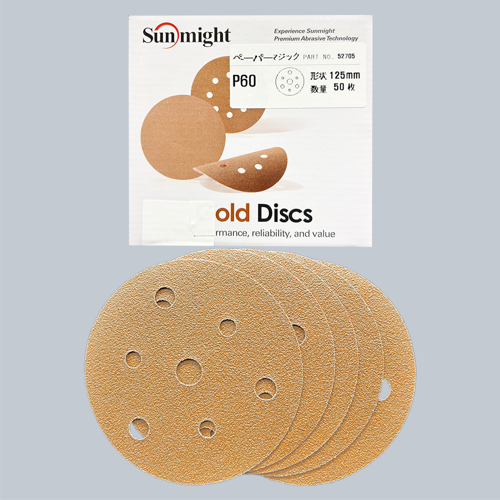 Sunmite paper, round magic type, 125mm dia. 7 holes